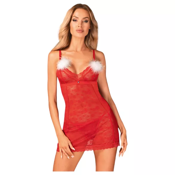 Obsessive Claussica - Red Babydoll & Thong Set