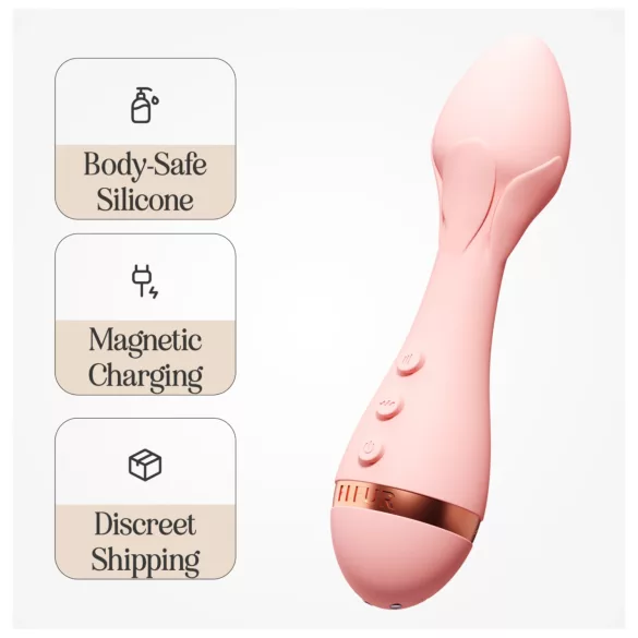 Vush Fleur - rechargeable, waterproof massaging vibrator (pink)