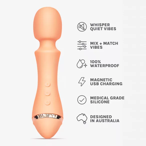 Vush Majesty 2 - Rechargeable, Waterproof Massager Vibrator (Orange)