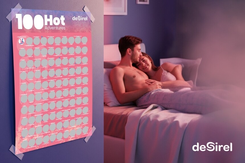 Explore all 100 sex positions together with Desirel 100 Sexy Positions Scratch-Off Poster | Sex Shop Desirel.ie