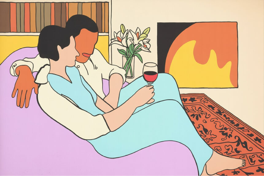A couple sits and converses on the sofa, focusing on emotional intimacy. | Sex Shop United Kingdom Desirel.co.uk